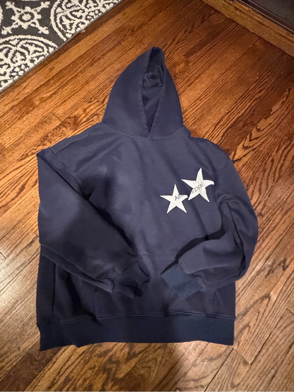 Aelfric Eden Navy Hoodie with White Star Motif